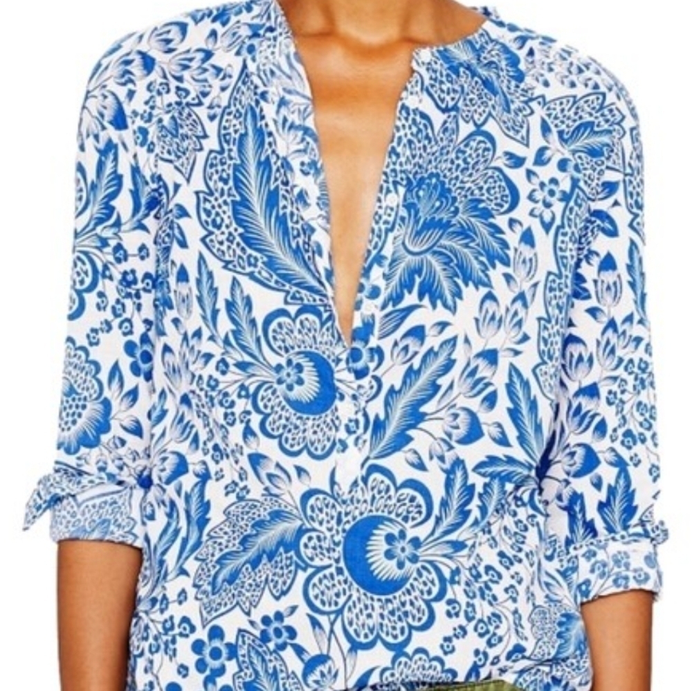 J. Crew Floral Cotton Tunic 2